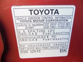 2010 Toyota Corolla S Red 1.8L AT #Z24716